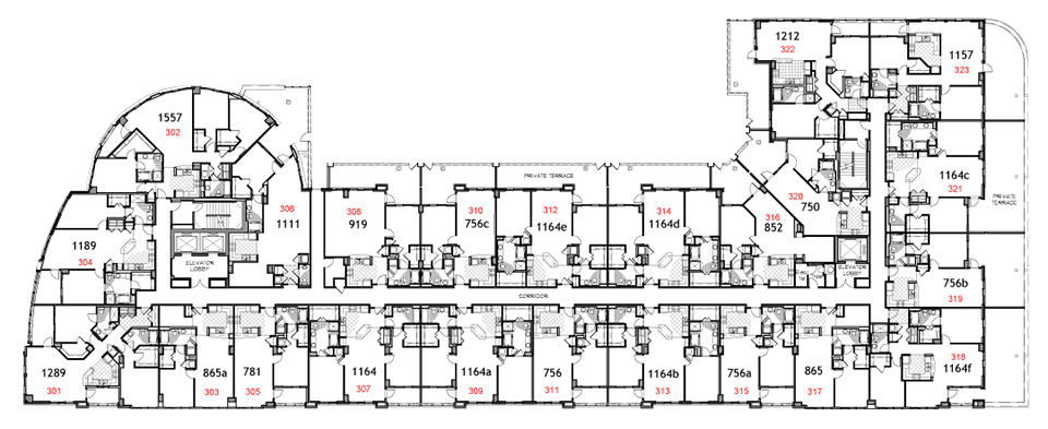 Building layout for Milago Condos
